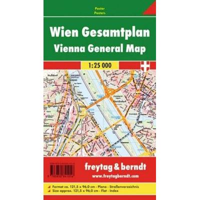 freytag & berndt Poster Wien Gesamtplan 1:25.000, Karte von , KOMPASS Freytag & Berndt, 978-3-85084-101-6