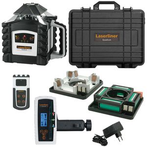 Laserliner Rotationslaser 053.00.07A, Quadrum 410S 2 Lotpunkte, roter 360 Grad Laser, Arbeitsbereich bis Ø 400m