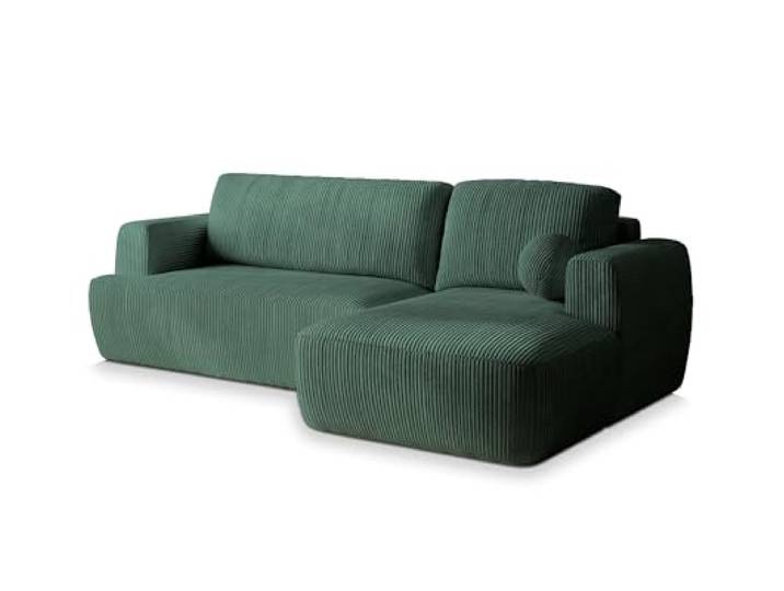 Masseno Ecksofa SENTI P R-S mit Schlaffunktion L-Form, Sofa mit Bettkasten, Wohnzimmersofa, Couch, Soffa, Bettsofa, Couchgarnitur- Grün, POSO 14