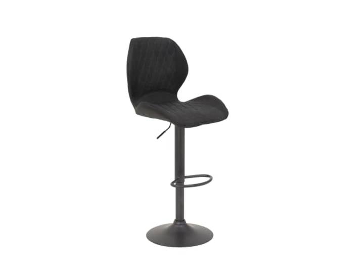 Hela Tische, 1er Pack Barhocker Bistrohocker Sonja, Bezug Vintage Anthrazit, Metallfuß Grau, höhenverstellbar mit Lift, drehbar 360°