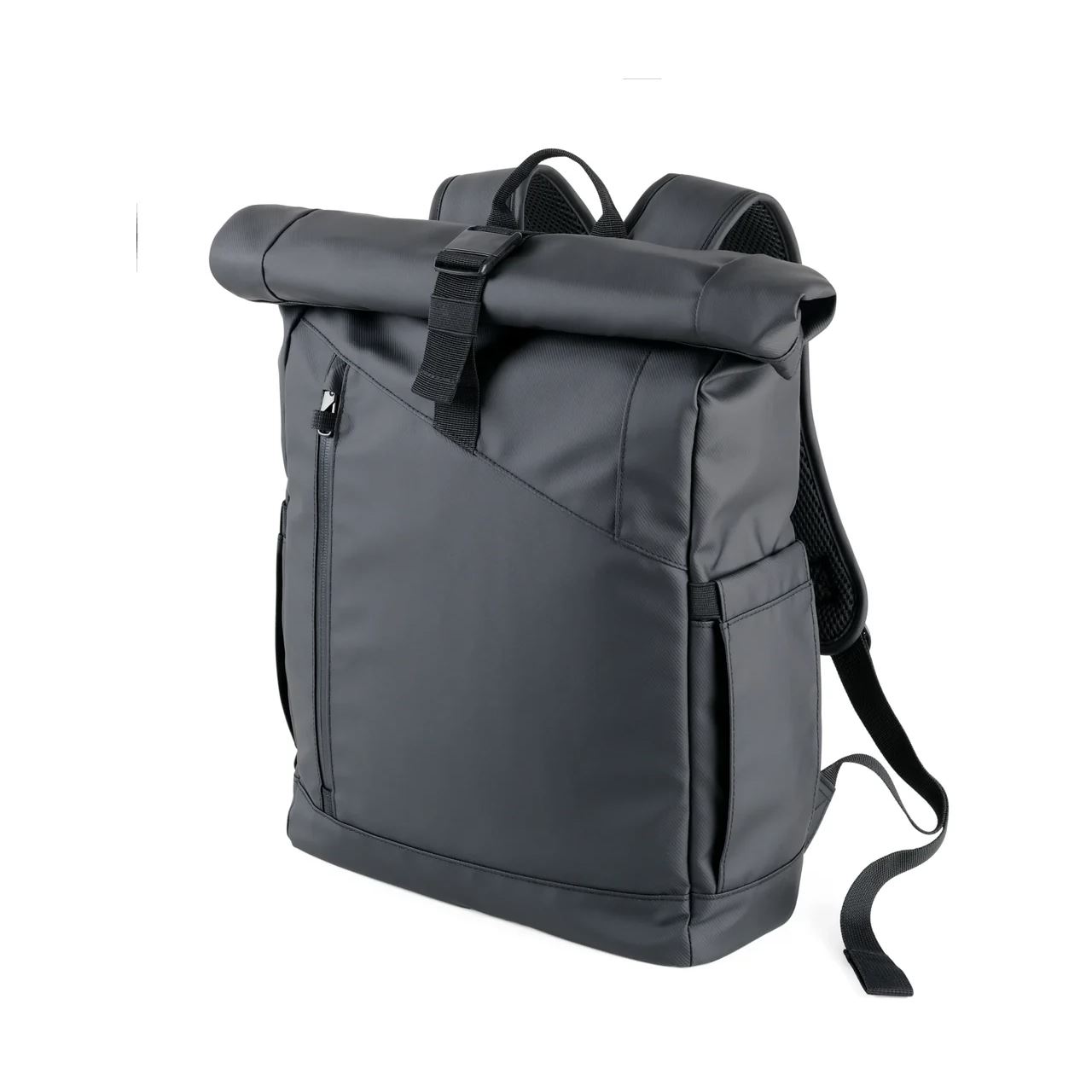 TROIKA Roll Top Rucksack BLACK ROLL TOP