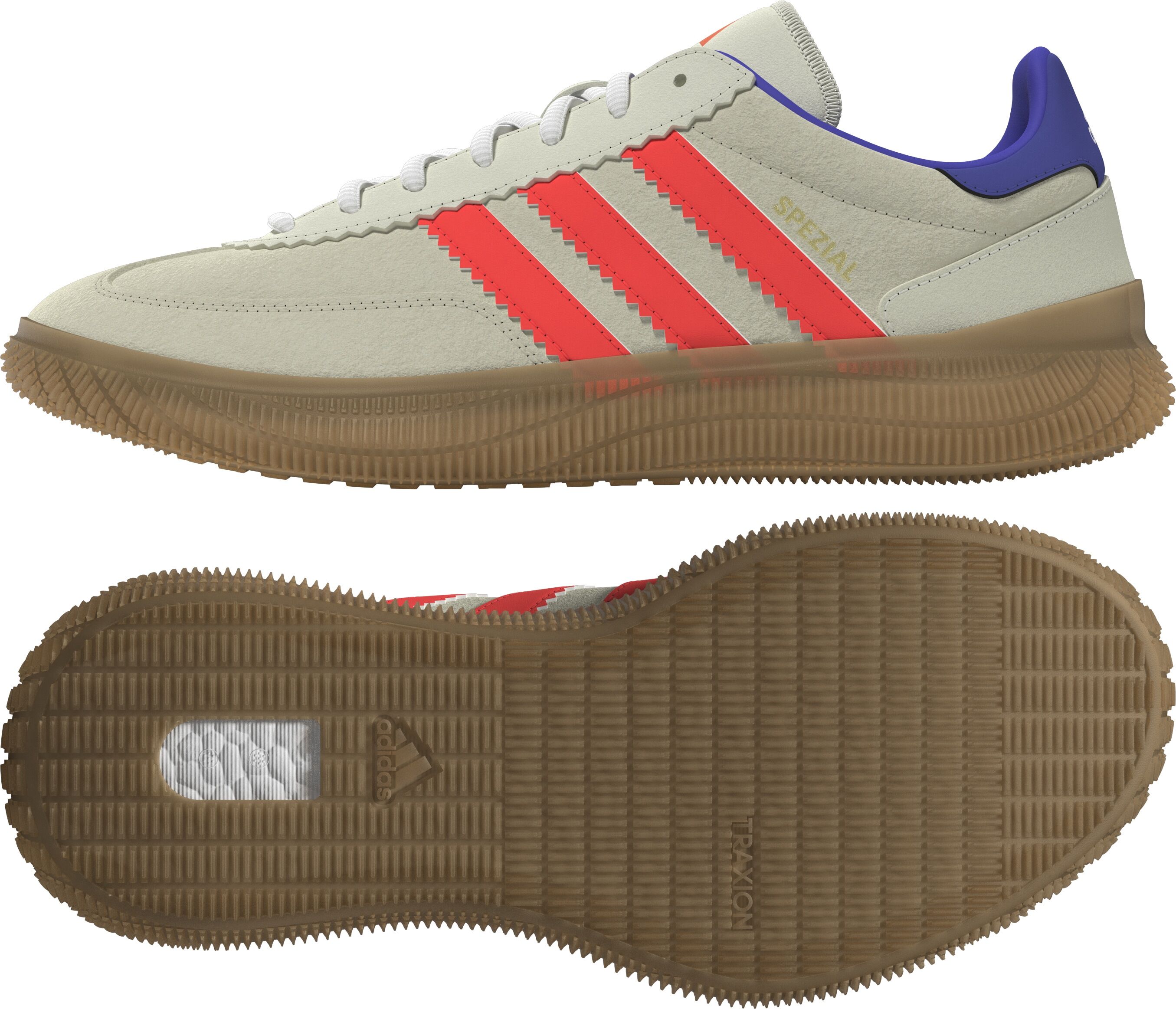 Hallenschuh ADIDAS PERFORMANCE "HB SPEZIAL PRO", Herren, Gr. 41, weiss (cloud weiß, solar rot, sonic ink), Leder, Synthetik, Schuhe Hallenschuh, Handballschuh cloud weiß, solar rot, sonic ink 41