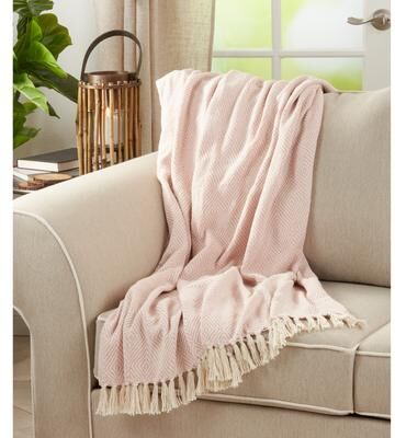 Saro Lifestyle Cotton Throw Blanket with Diamond Weave Design