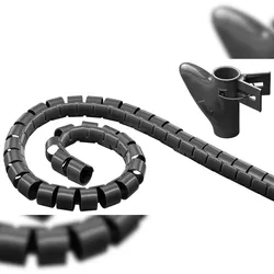 Goobay 51924 Kabelkanal, Schwarz - 2,5 m robuster Spiralschlauch gegen den Kabelsalat