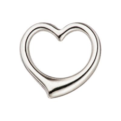 Herzanhänger JOBO "Anhänger Herz", weiß (weißgold 585), Schmuckanhänger, Damen, Weißgold 585, 585 Weißgold