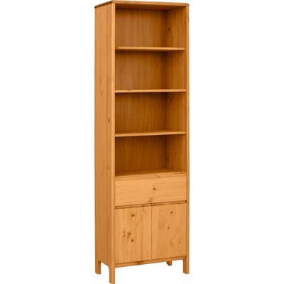 Hochschrank OTTO PRODUCTS "Jorrick", beige (natur), B:60cm H:193cm T:34,2cm, Massivholz, Schränke, Bad-Hochschrank Hochschrank, Breite 60 cm, Massivholz Kiefer mit Bio Öl/Wachs behandelt