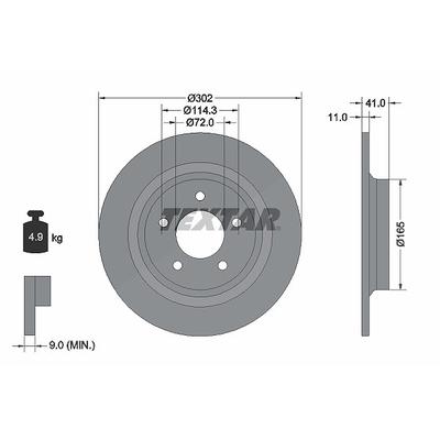 Textar Bremsscheibe [Hersteller-Nr. 92148200] für Mazda