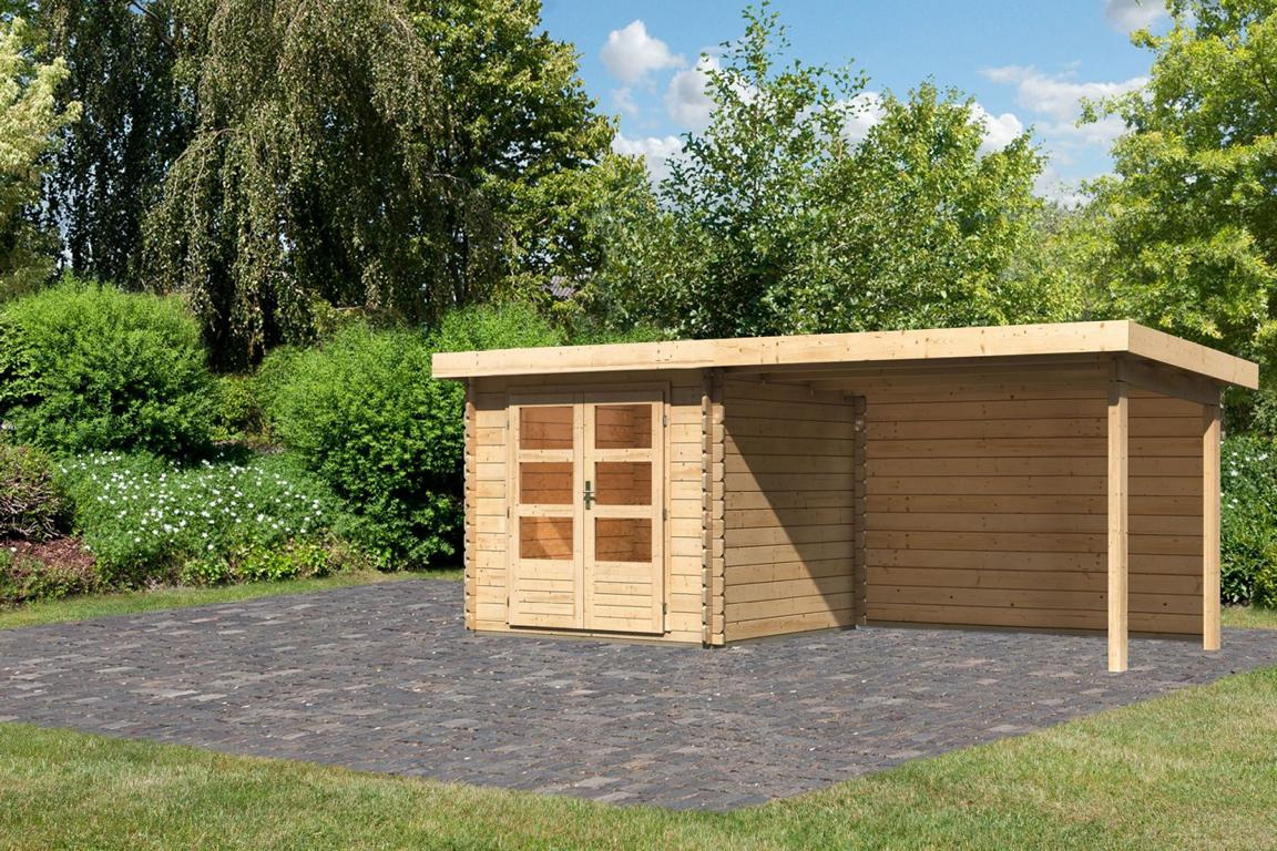 KARIBUHOLZT Schwachhausen 2 Set m.Anbaud. u.RW,naturbel.,2,20x2,20x2,20m 16905072