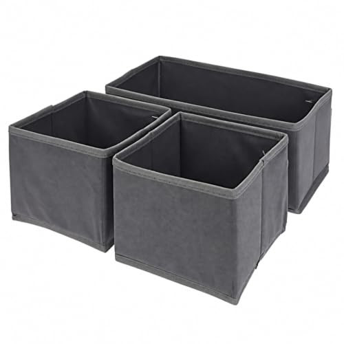 MIJOMA 3-delige opvouwbare organizer set voor kledingkast en accessoires, grijs
