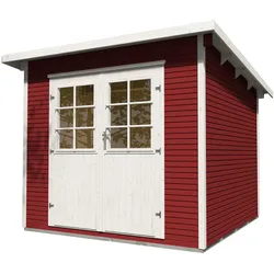 Weka Gartenhaus 219 wekaLine - 28 mm schwedenrot Gartenhaus 219 Gr. 1 (235 x 240 cm) - 50 % Rabatt auf Dacheindeckung