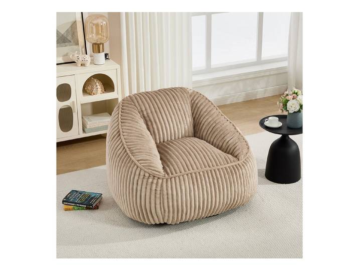Celya Sitzsack Bean Bag Stuhl mit Memory-Schaumstofffüllung,gestreifter Blasen-Plüsch (flauschig, gemütlich, für Wohnzimmer, Wohnungen und Schlafsäle)