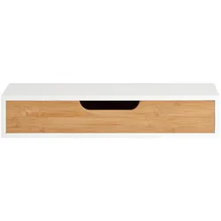 SoBuy Wandregal mit Schublade Holzfarbe 40x24,5x8cm Modern