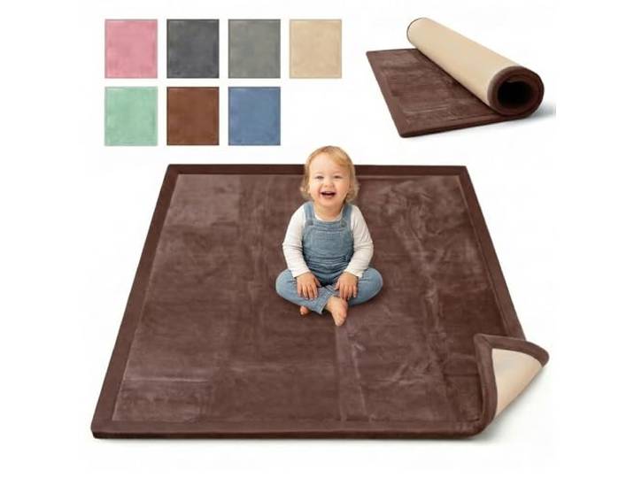 BabybeFun Krabbelmatte Baby - kuschelig weich - 3cm Dicke Spielmatte - schützt vor Stößen - Teppich Kinderzimmer 180x200cm - rutschfeste Schaumstoffmatte - Spielteppich Kinder - Krabbeldecke warm