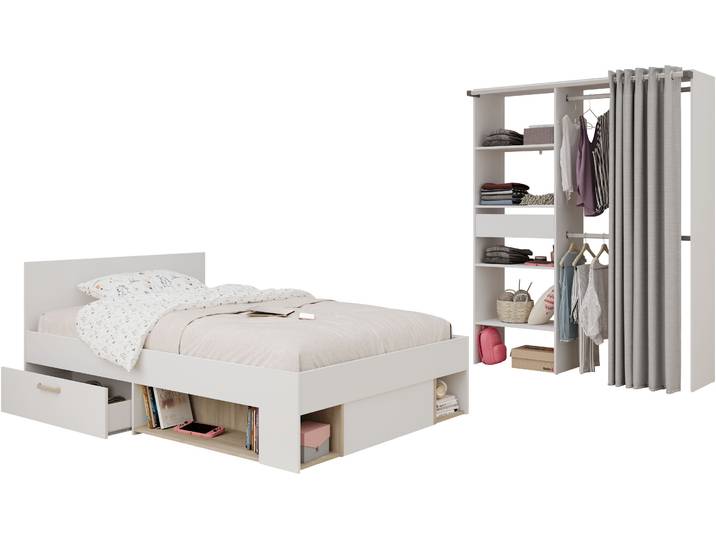 Jugendzimmer-Set PARISOT Parisot Achille 22 , weiß, ohne Matratze, B/H: 120cm x 200cm, Schlafzimmermöbel-Sets, Jugendzimmer-Set