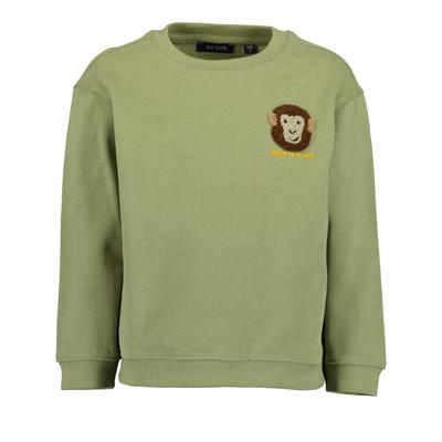 Sweater BLUE SEVEN "Sweatshirt", Jungen, Gr. 104, grün (7651, schilf), 100% Baumwolle, normal normal, Rundhals, gerader Abschluss, Sweatshirts Sweater