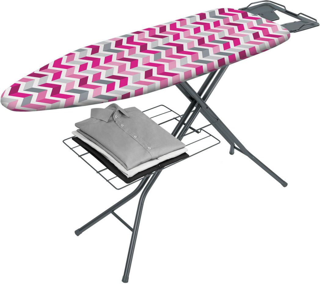 Metaltex Antares Metal Freestanding Ironing Board Pink 38cm W X 7cm L
