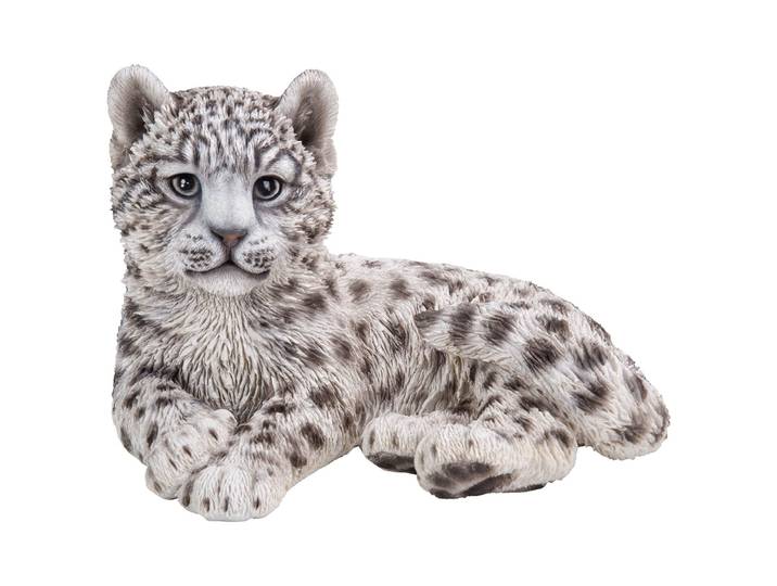 Dekofigur Vivid Arts Schneeleopard liegend, Polyresin , bunt, B:20,8cm H:18,2cm T:26,5cm, Polyresin, Dekofiguren, Dekofigur