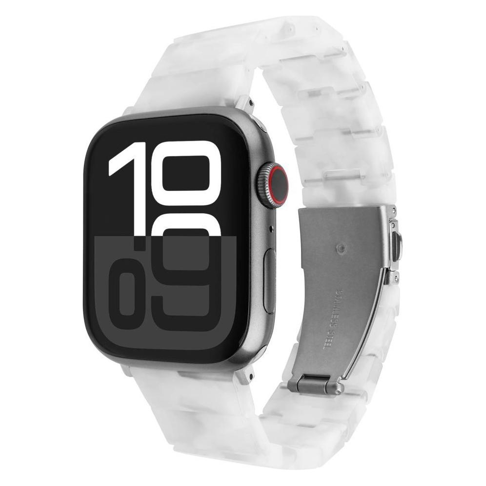Fixed Pasek z żywicy Resin Pasek do zegarka Apple Watch 38/40/41 mm, Cloud White (epoxy resin, Resin) (FIXREST-436-CW)