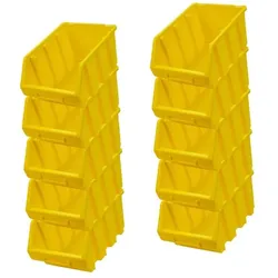 PROREGAL Mega Deal 10x Sichtlagerbox 3 | HxBxT 12,6x17x24cm | Polypropylen | Gelb | Sichtlagerbehälter, Sichtlagerkasten, Sortierbehälter