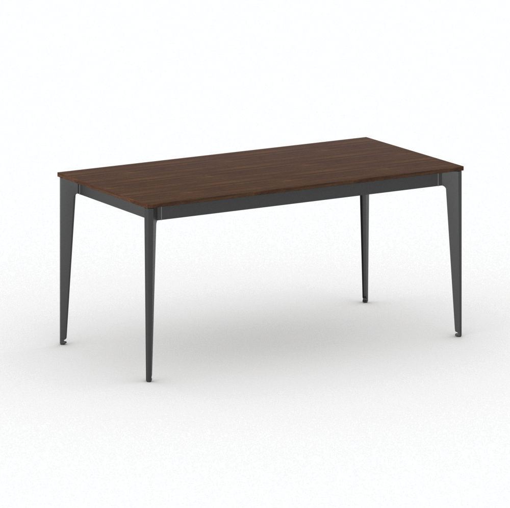 B2B Partner Bürotisch PRIMO ACTION 160x80 cm, schwarzes Metallgestell, Nussbaum