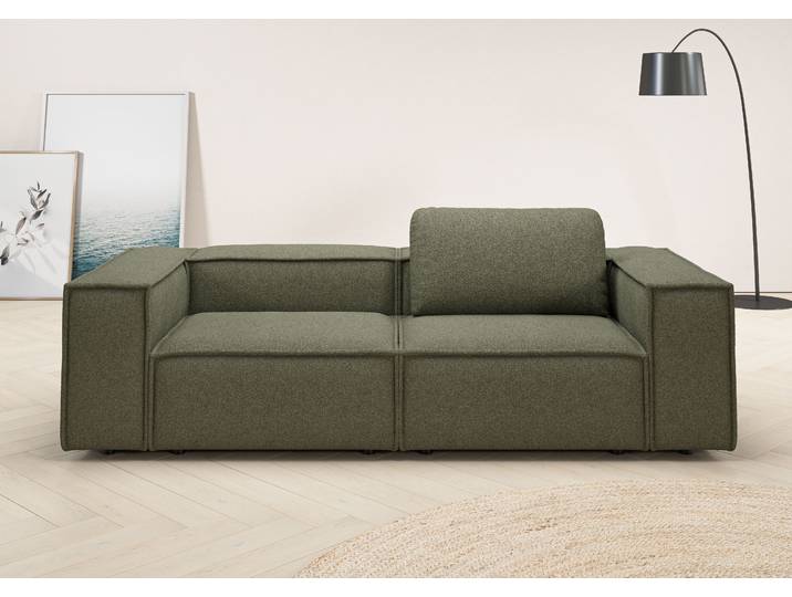 2-Sitzer HOME AFFAIRE Watertown, modern, Sofa 246 cm breit, in 2 Tiefen, Japandi Design , grün, B:246cm H:68cm T:98cm, 96% Polyester, 4% Nylon, Sofas, 2-Sitzer, stilvolles Sofa Tiefe 98cm, mit extra breiter Sitzfläche, Bouclé
