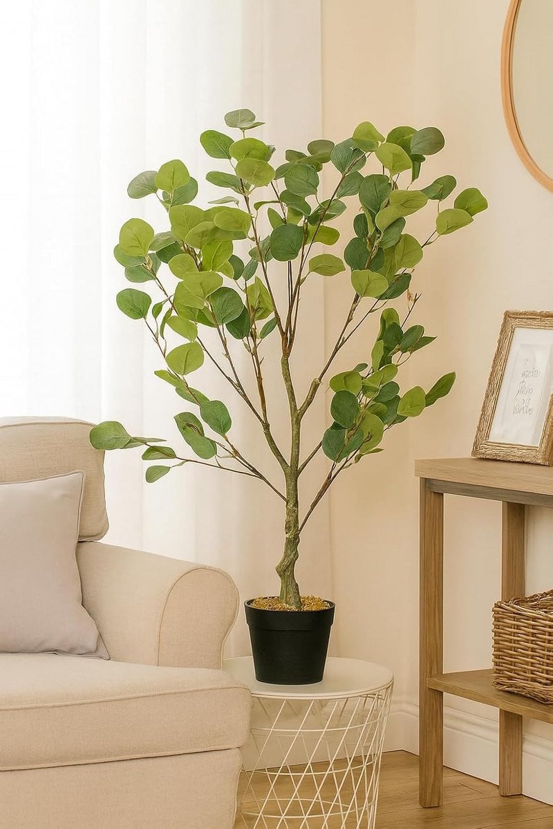 Grote Kunstplant Eucalyptus Boom 85cm Realistische Huisplant met Pot