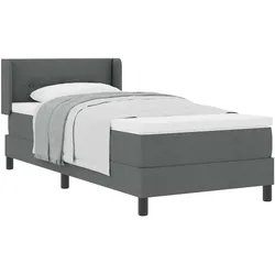 vidaXL, Boxspringbett, Boxspringbett Mit Matratze Stoff Dunkelgrau (90 x 200 cm)