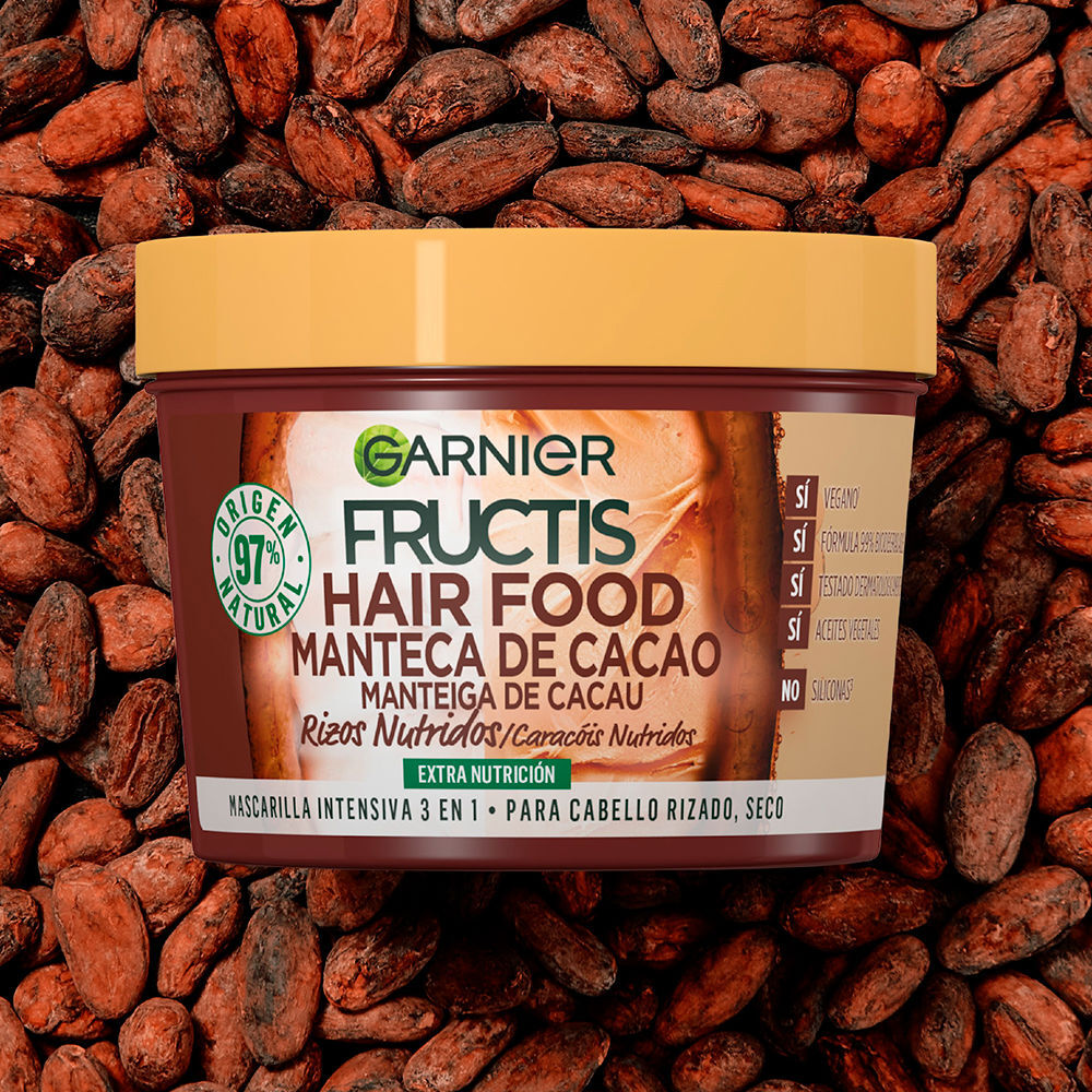 Garnier Fructis Hair Food Manteiga De Cacau máscara nutritiva para cachos 390 ml