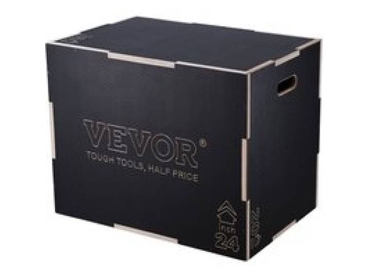 VEVOR 3-in-1-Plyometrische Sprungbox 30/24/20-Zoll-Plyobox, Sprungkasten Sprungkiste 204 kg Tragfähigkeit, Fitnessübungs-Step-Up-Box für Heimtraining, Sprungkrafttraining Schwarz Einstellbare Höhe