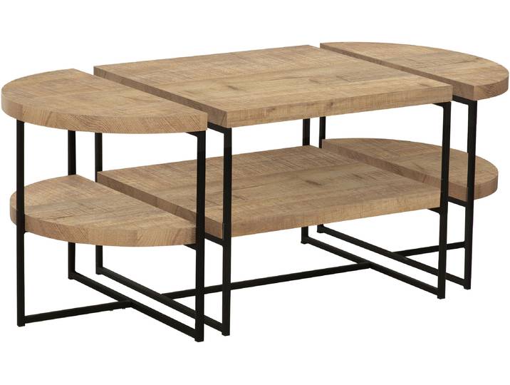 Couchtisch OMG DESIGN Cubik-1 , braun (mango, schwarz, mango), B:120,4cm H:45cm T:60,4cm, Tische, Couchtisch