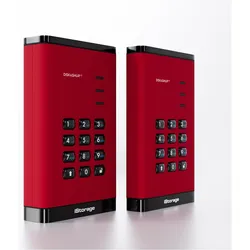 iStorage diskAshur3 HDD 500GB - Red (0.50 TB), Externe Festplatte, Rot