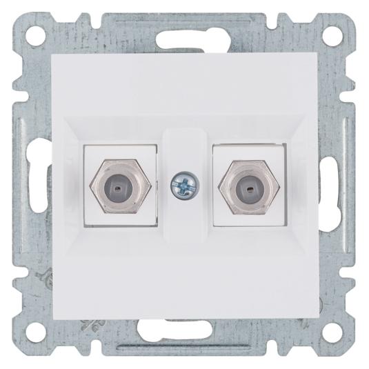 Hager Weisses Modul 2x Tv-Buchse Typ F (WL3260)