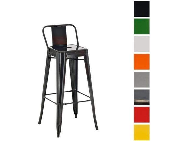CLP Tabouret de bar en métal Mason Couleur:noir
