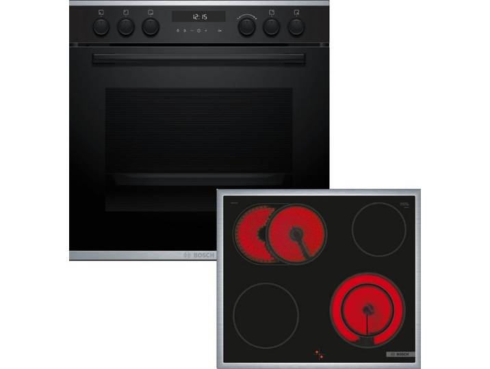 BOSCH Backofen-Set Serie 6 HEG278BB3, mit Auszug nachrüstbar, schließt sanft und leise, Air Fry