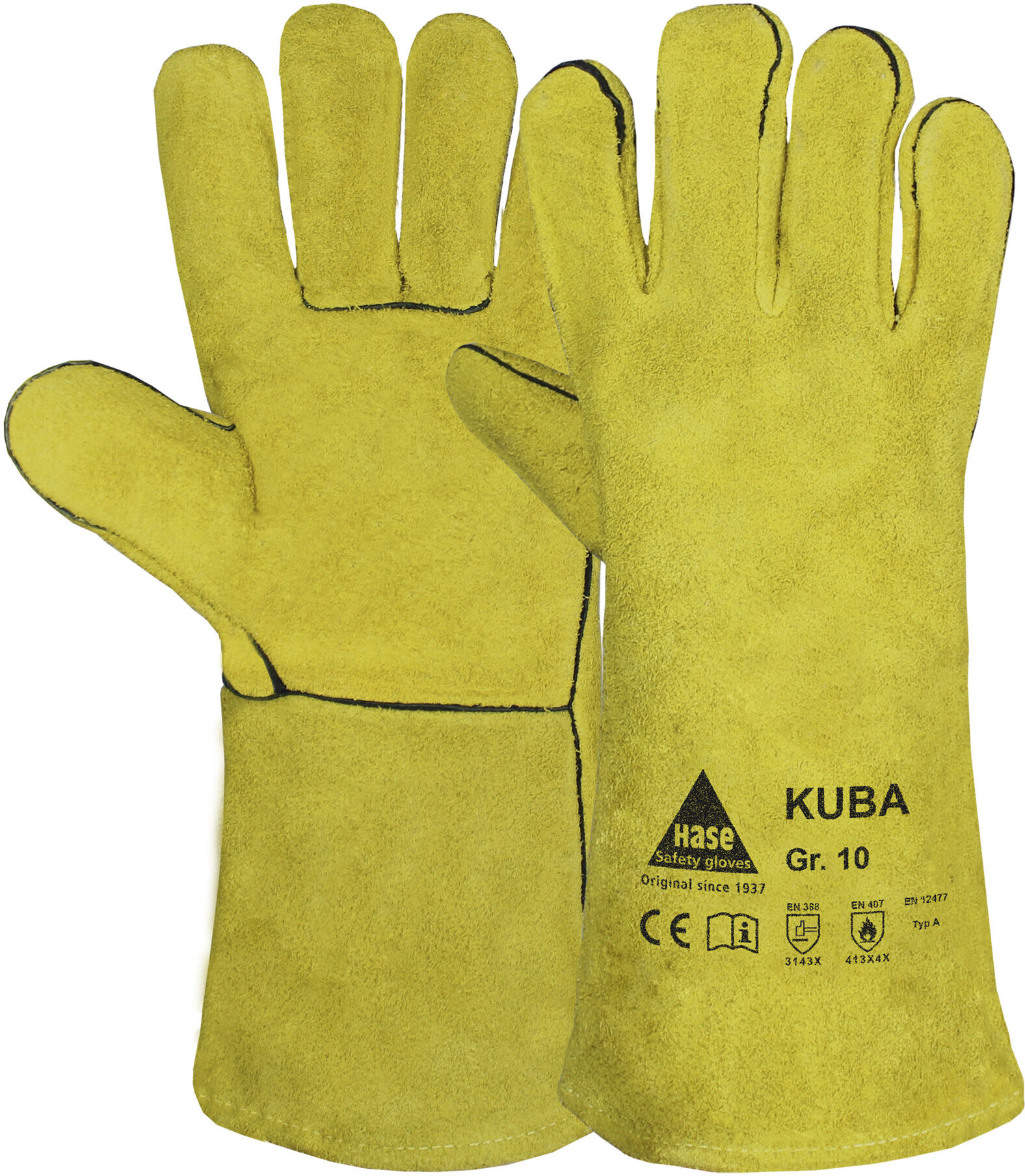 Hase KUBA I, Schweißerhandschuh aus Rindspaltleder, Größe 11 (302020-11)