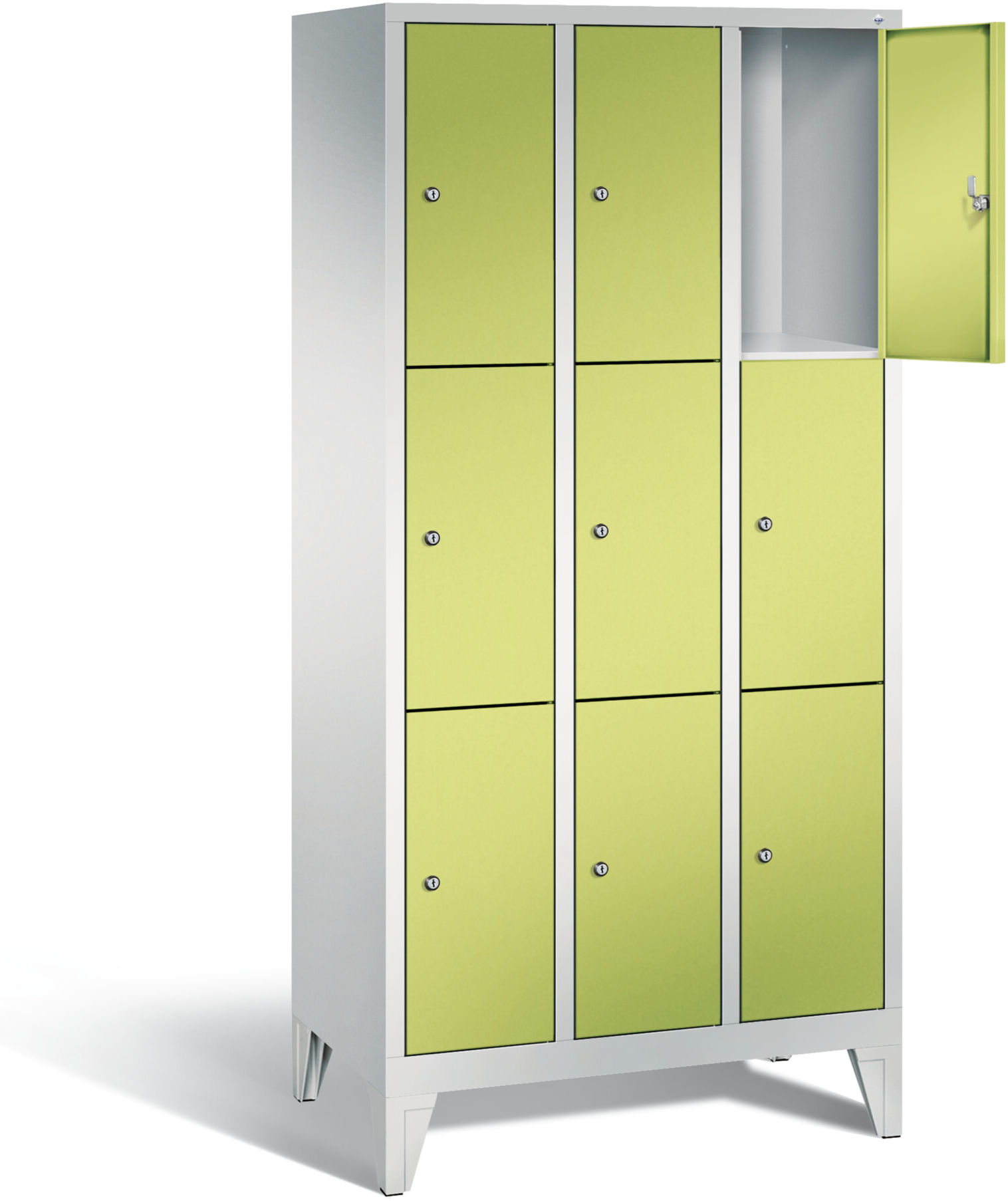 C+P Garderobenschrank Classic, H1850xB900xT500mm, Front Viridingrün, Korpus Lichtgrau (8010-303) ; C + P Möbelsysteme (8010-303 S10312)