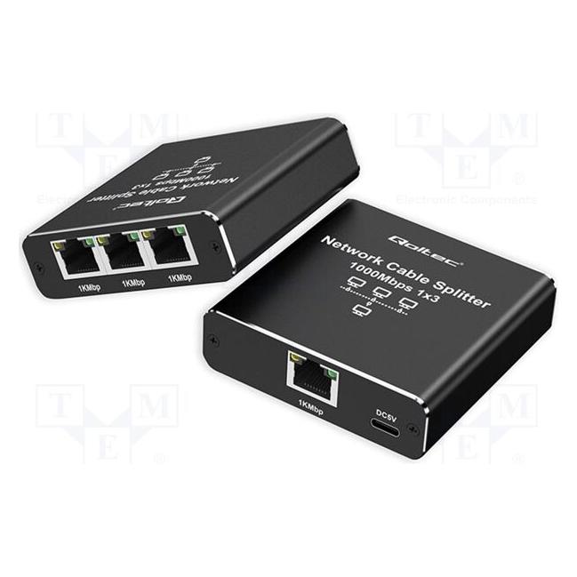 Qoltec Splitter Ethernet mini Switch (4 Ports) (52294)