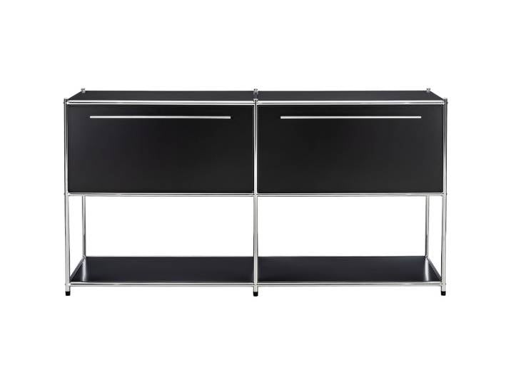 Sideboard Cubo Schwarz, Silber Metall B 152 H 80 cm - Möbel Konfigurator: Traummöbel individuell zusammenstellen - Sideboard