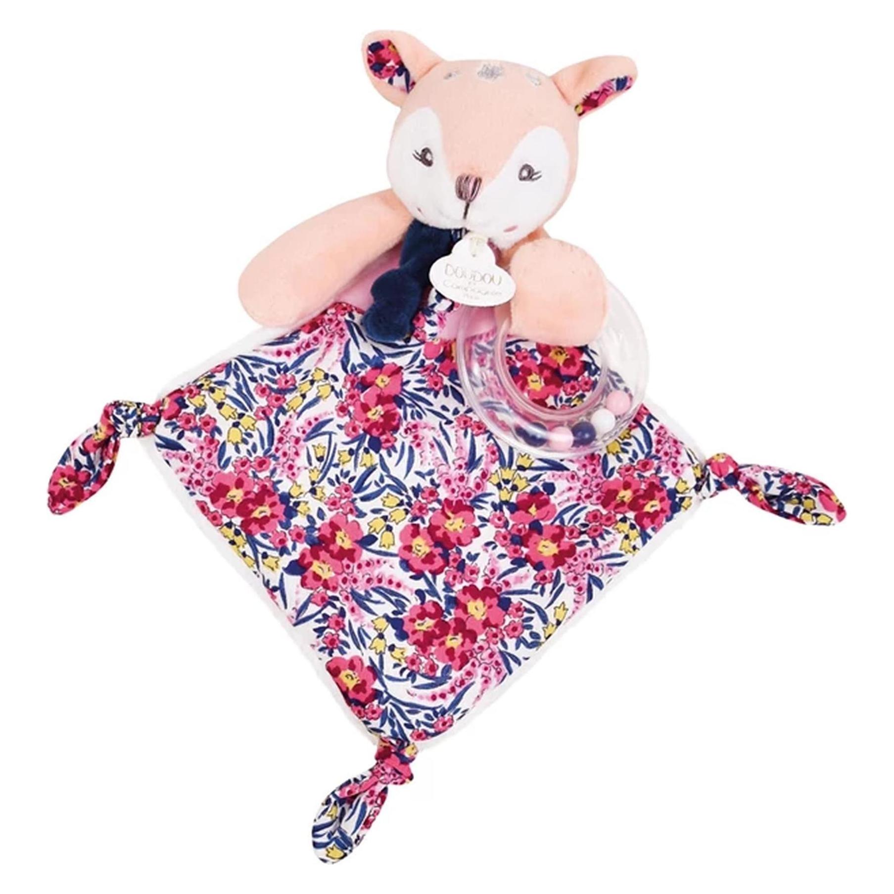 Doudou et Compagnie Rehkitz Schmusetuch mit Rassel, 22cm (19 x 14 cm) (DC4221)