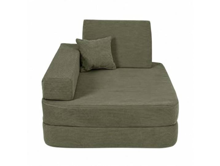 Angelove Kindersessel ausklappbar 5 in 1 mit Schlaffunktion aus feinem Cord – Kindercouch, Spielsofa und Leseecke ab 1 Jahr, Bezug waschbar, Forrest Khaki