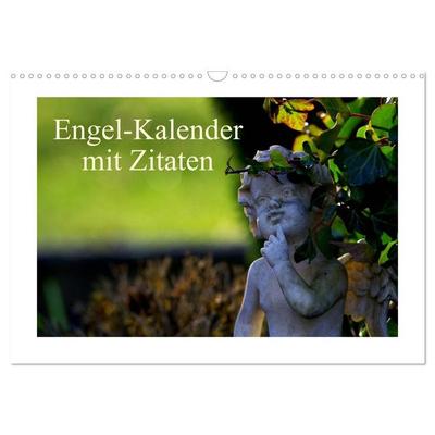 Engel-Kalender mit Zitaten (Wandkalender 2027 DIN A3 quer), CALVENDO Monatskalender