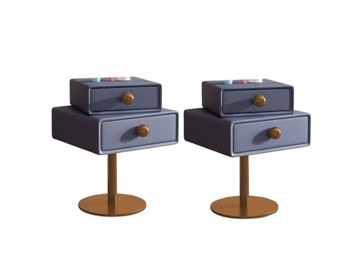 Nachttisch, Hoher Sofa-Beistelltisch, kleiner Nachttisch(Blue,45x40x60cm)