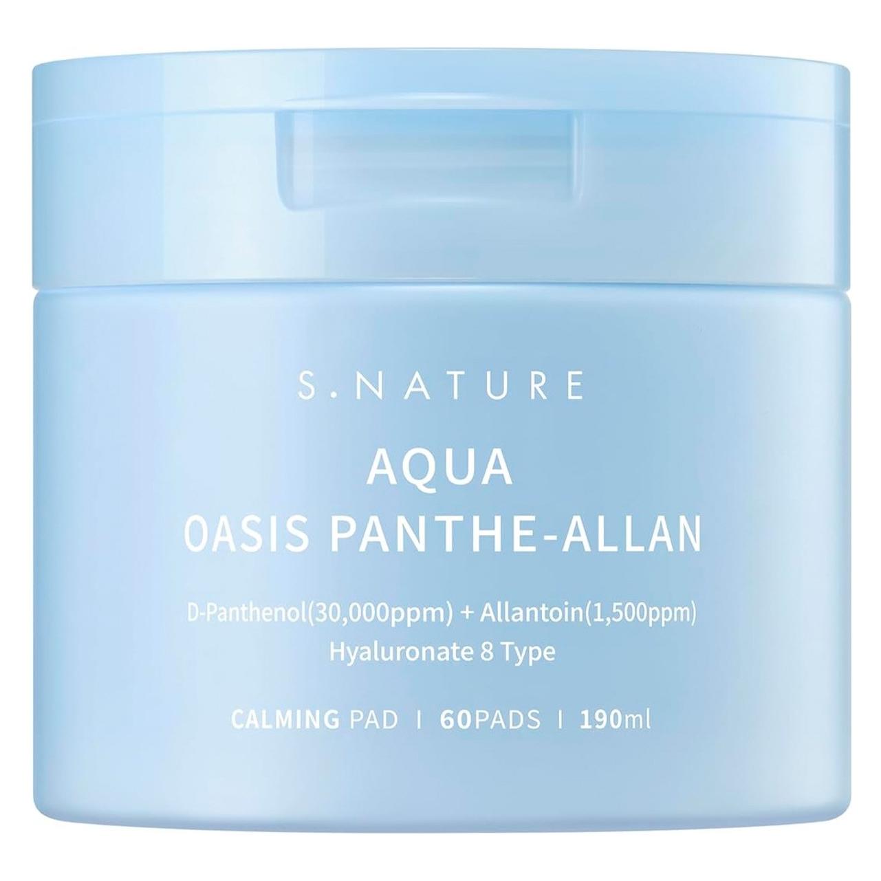 S.Nature Aqua Oasis Pantheallan Calming Pad 60 Pads 190ml Exfoliating Pore Care (190 ml) (8809506311168)