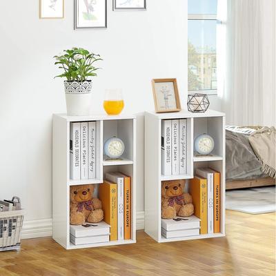 Bookshelves and Bookcases Set of 2 Floor Standing 3 Tier Display Storage Shelves Small Bookcase for Home Office