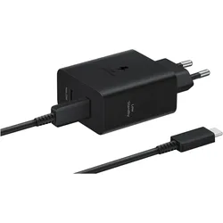 Samsung PD Power Adapter Duo inkl. Kabel (50 W, 2 Ports), USB Ladegerät, Schwarz