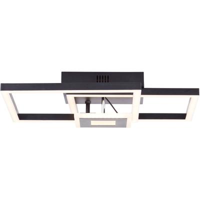 BRILLIANT LED Deckenleuchte "Avanza", schwarz, H: 9cm, Leuchten, LED-Profilleuchte, 40 x 40 cm, 2900 lm, 3000 K, schwenkbar, schwarz, LED Deckenleuchte