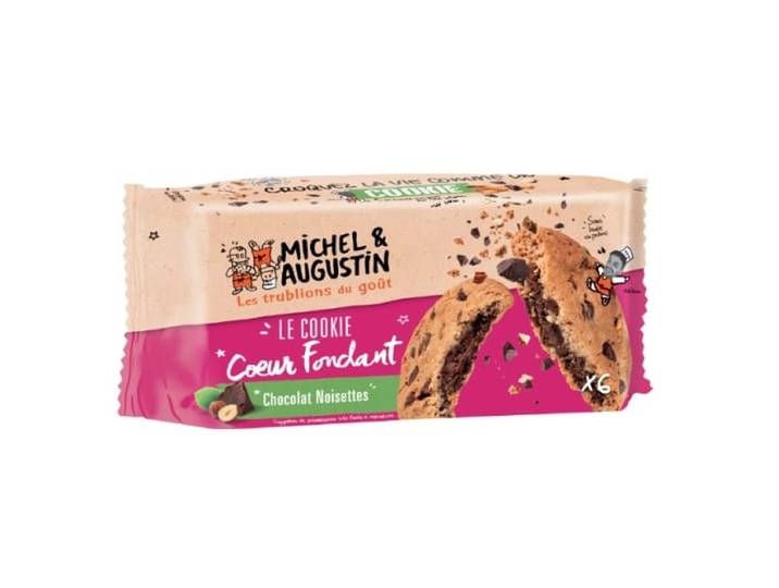 MICHEL ET AUGUSTIN Cookies aux Pépites de Chocolat et Cœur Fondant Noisettes 180g