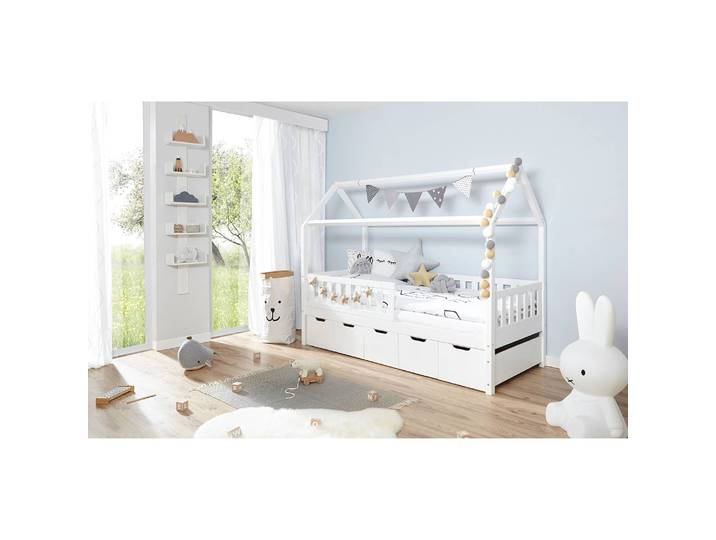 Lit cabane Traumhaus 90 x 200cm 5 Blanc