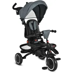 Byox Dreirad Cruz EVA-Reifen klappbar Körbe 360 drehbar Getränkehalter Fußstütze grau