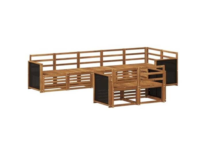 HFMDRMU Outdoor Möbelset Akazienholz, modulares Sofa aus massivem Akazienholz mit lackierter Oberfläche, wetterbeständig für Garten oder Terrasse, pflegeleicht und langlebig